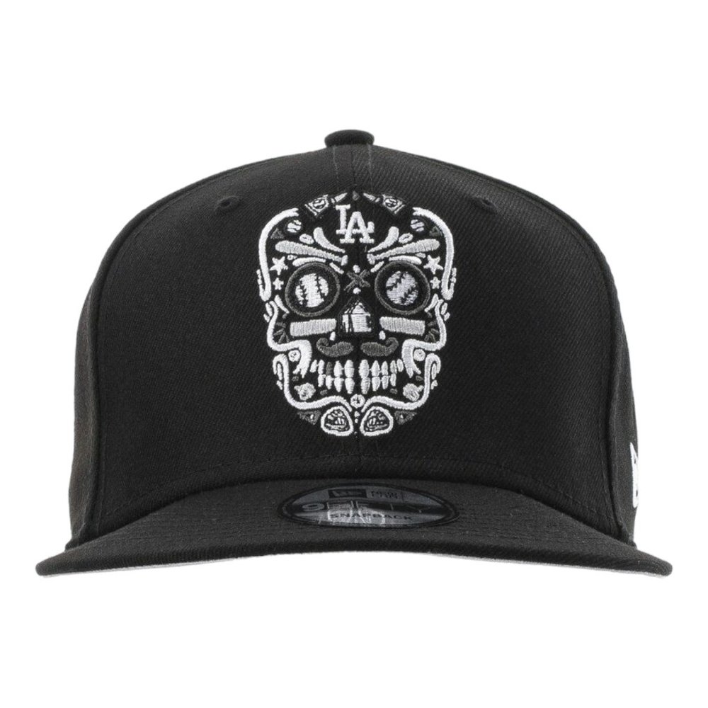 New Era Los Angeles Dodgers Sugar Skull Day of Dead Snapback Hat 9Fifty Black - Picture 1 of 4